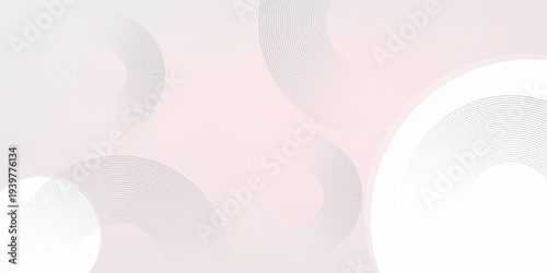 Abstract background with white circular patterns on a light gray background. The gray color and circular design create a soft, modern texture. Gradient patterned background vector