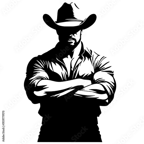 Macho cowboy silhouette