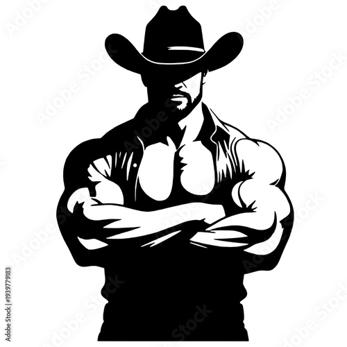 Macho cowboy silhouette