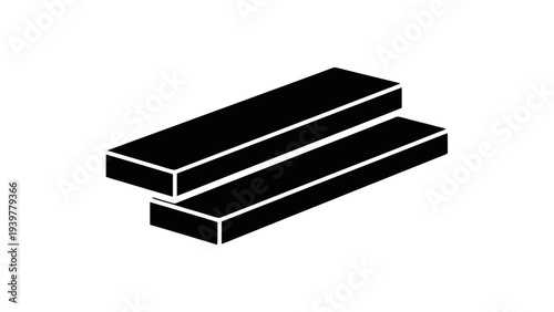 Vector illustration of two wooden planks icon on a transparent background