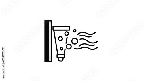 Vector illustration of toothpaste tube icon with bubbles on a transparent background