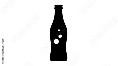 Vector illustration of soda bottle silhouette icon on a transparent background