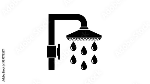 Vector illustration of shower icon on a transparent background