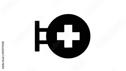Vector illustration of medical cross sign icon, hospital or clinic symbol on a transparent background