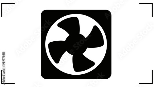 Vector illustration of cooling fan icon, ventilation system symbol on a transparent background