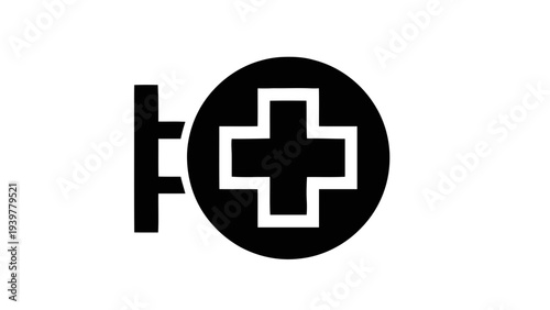 Vector illustration of pharmacy cross sign icon on a transparent background