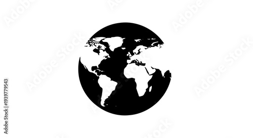 Vector illustration of world globe icon on a transparent background