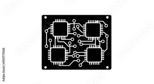 Vector illustration of circuit board icon on a transparent background