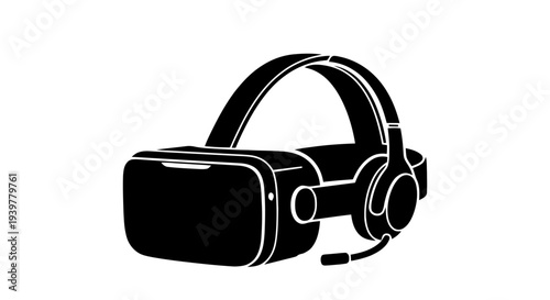 Vector illustration of virtual reality headset icon on a transparent background