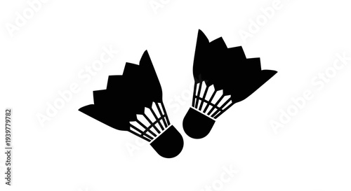 Vector illustration of badminton shuttlecock icon on a transparent background
