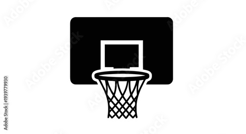 Vector illustration of basketball hoop icon on a transparent background
