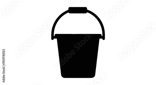 Vector illustration of bucket icon on a transparent background