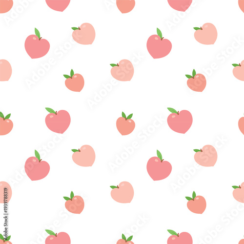 Seamless pattern with peach. Summer tropical endless background.
