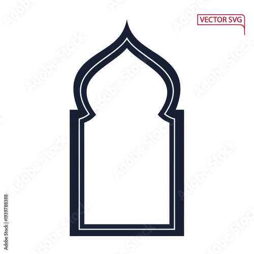 Islamic Archway Silhouette - Traditional Arabic Window Frame