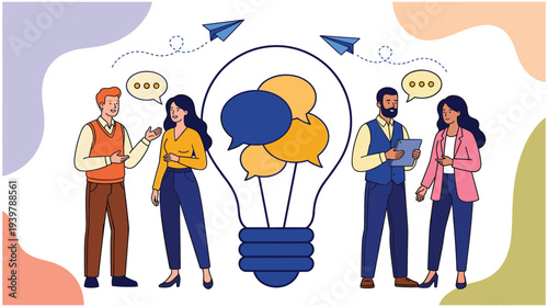 Diverse colleagues sharing creative thoughts and business strategies