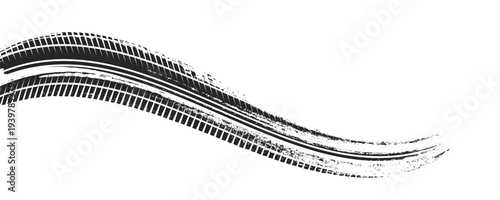Black tire marks on road, Black rubber tire marks and tread marks, Tire trace track wheels texture and background,