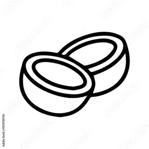 Coconut Halves Outline Icon