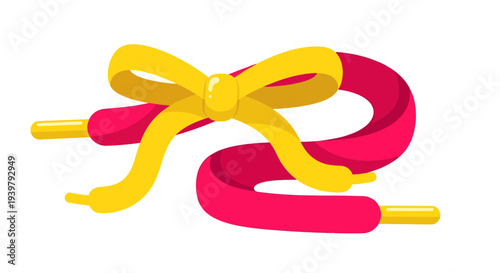 Shoelaces tied in a bow Vector Illustration, flat design, for fashion and style.