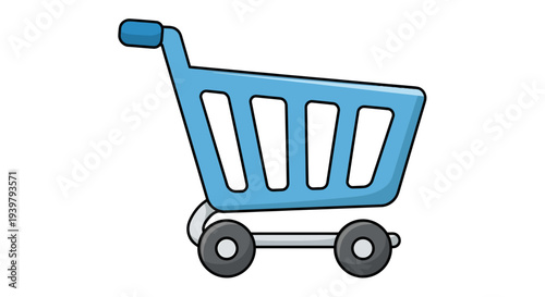 Shopping cart vector illustration, flat design, for retail, e-commerce, shopping, and business.