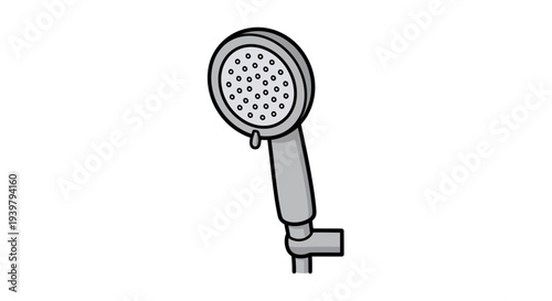 Shower head illustration, vector style graphic, bathroom fixture, hygiene, water, design concept