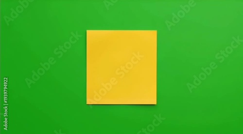 Yellow Sticky Note Appearing on Green Screen