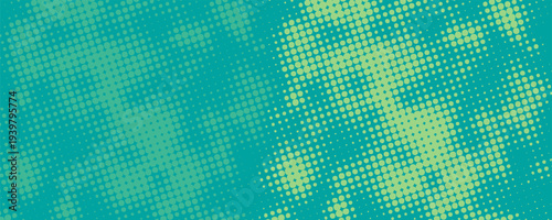 Bright green and turquoise pop art retro background with halftone in comic style,vector Eps10.