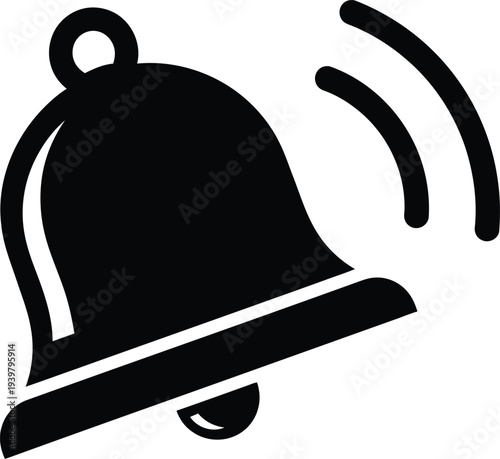Notification bell icon with sound waves