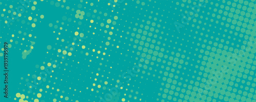 Bright green and turquoise pop art retro background with halftone in comic style,vector Eps10.