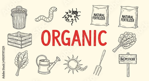 Organic gardening natural fertilizer concept.