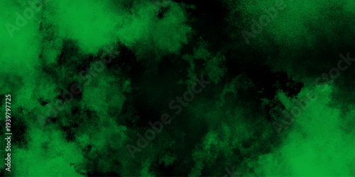 abstract cloud and vapor texture background. Black and Green smoke aquarelle smudge illustration smooth grungy smokey light green colors ink glow. green color powder explosion	