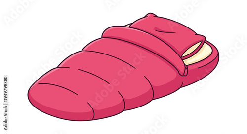 Sleeping bag image, Vector Illustration, for camping and outdoor activities, isolated design