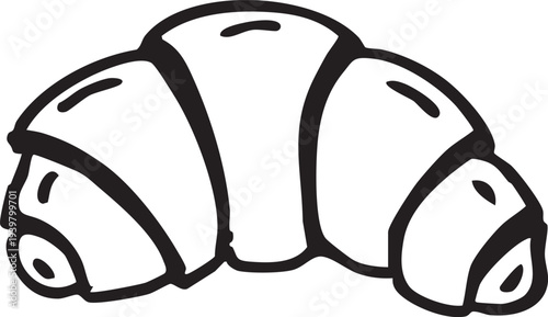 Delicious flaky croissant pastry icon