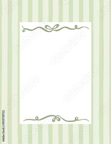 Frame Ribbon Border On Striped Background