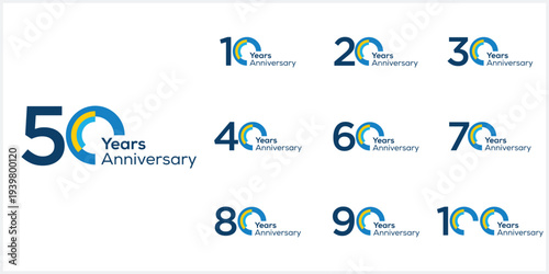 Collection of anniversary logo design. Celebration day special vector symbol icon concept	