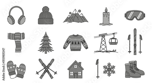Winter Sports Icons Set