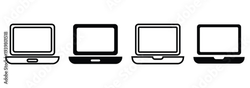 Laptop sign symbol icon set