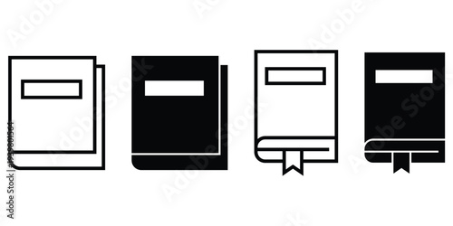 Book sign symbol icon set