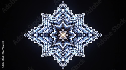 Abstract geometric pattern of illuminated clouds against black background