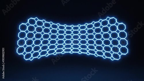 Abstract glowing grid structure against dark background for technology