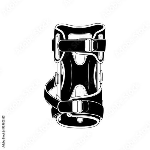 Orthopedic Brace Support Black and White Medical Vector