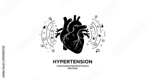 Hypertension Silent Killer Heart Anatomy Illustration