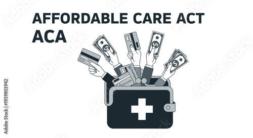 Affordable Care Act ACA Health Insurance and Medical Cost Concept