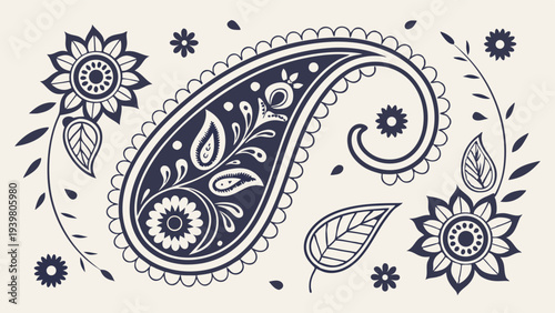 Elegant Paisley Ornament Vector Seamless Pattern for Textile Design Fabric Print Fashion Background Textile Decor