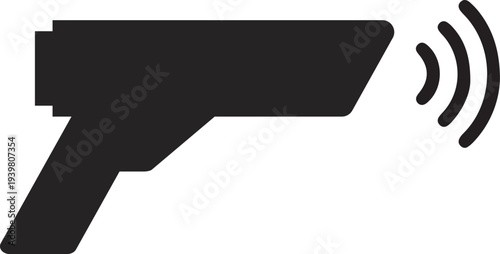 Vector icon of a radar gun with signal waves