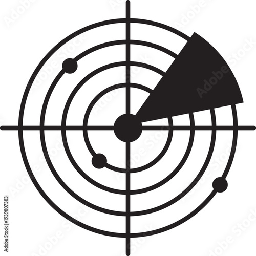 Radar screen showing detection of multiple targets