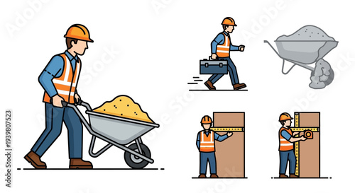 Construction Worker Handling Materials.