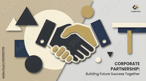 Abstract Visual of a Handshake, Symbolizing Professional Business Partnership, Trust, and Collaborative Future Success Strategy