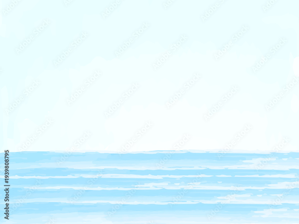Obraz premium 水彩風海と青空