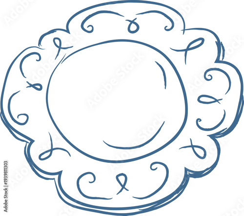 Plate Ceramical Tableware Sketch