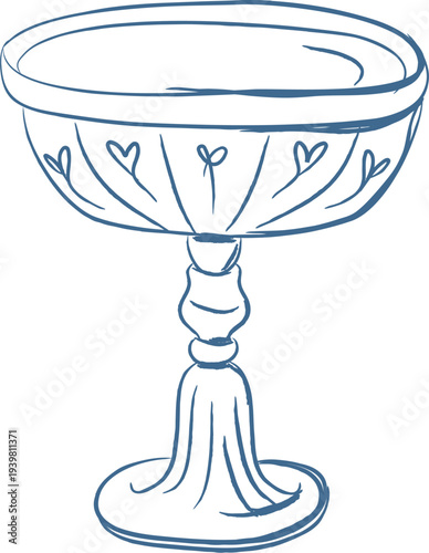 Goblet With Heart Motif Sketch